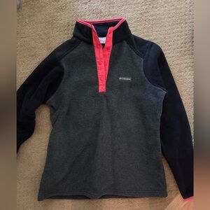 Columbia Black and Gray Pullover with Pink Trim
